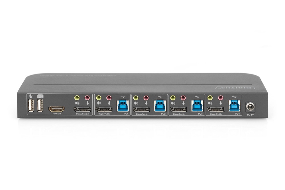 DIGITUS DS-12890 Full HD 4K 60Hz 4 port HDMI/Displayport KVM Switch