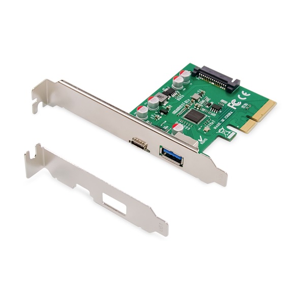 DIGITUS DS-30225 2 port USB 3.1 Type-A/Type-C PCIe hálózati kártya