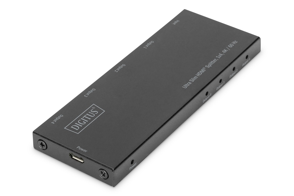 DIGITUS DS-45323 4 portos 4K/60Hz ultra slim HDMI splitter