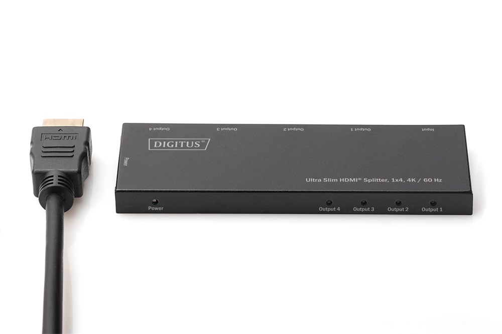 DIGITUS DS-45323 4 portos 4K/60Hz ultra slim HDMI splitter