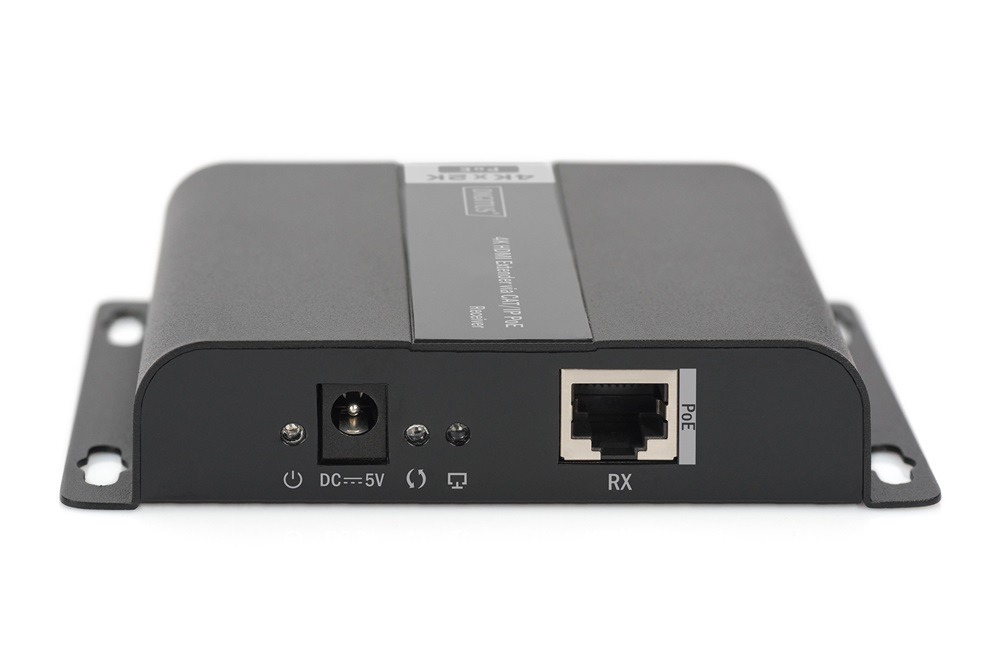 DIGITUS DS-55125 4K HDMI (CAT/IP) extender 6 (120m) POE vevőegység fekete