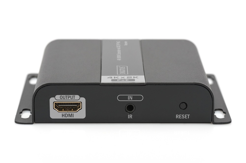 DIGITUS DS-55125 4K HDMI (CAT/IP) extender 6 (120m) POE vevőegység fekete
