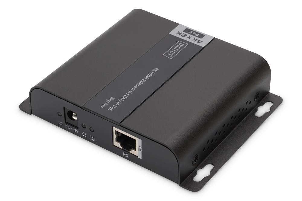 DIGITUS DS-55125 4K HDMI (CAT/IP) extender 6 (120m) POE vevőegység fekete