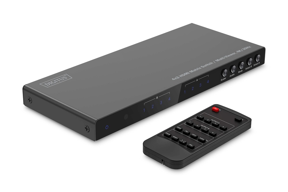 DIGITUS DS-55345 HDMI 4K 30Hz 4x2 Matrix Switch /Multi Viewer