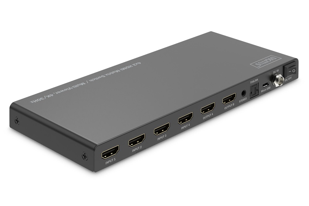DIGITUS DS-55345 HDMI 4K 30Hz 4x2 Matrix Switch /Multi Viewer
