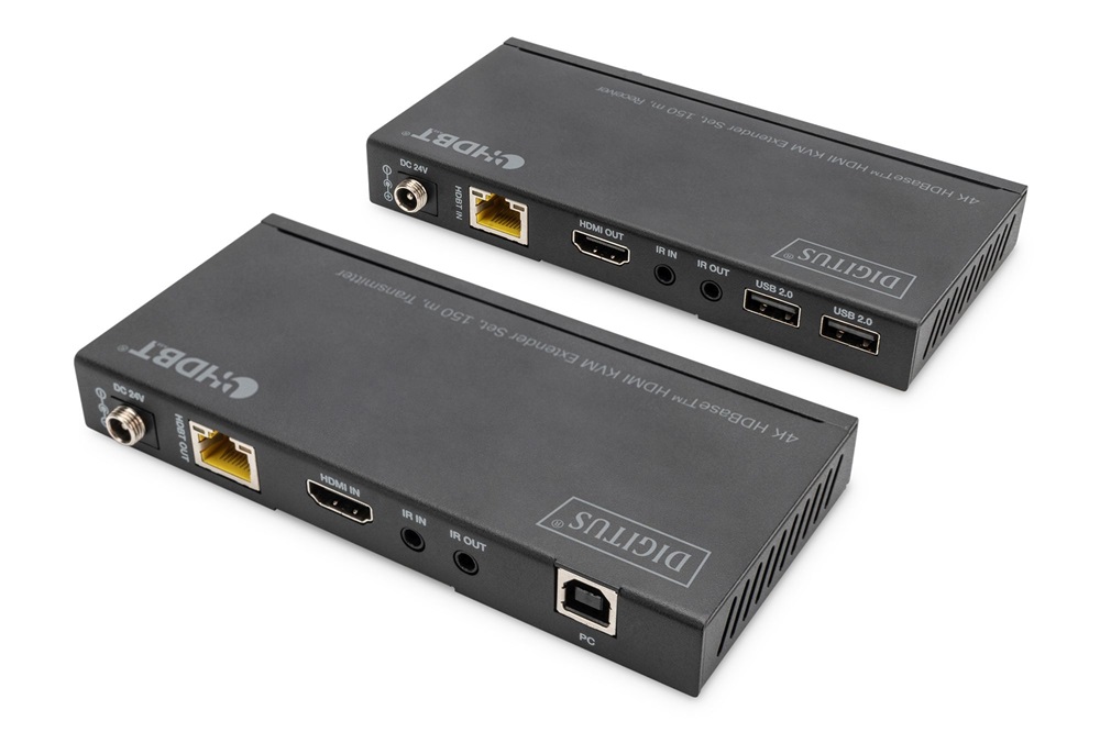 DIGITUS DS-55526 HDBaseT HDMI KVM 4K 60Hz Cat.6A/Cat.7/Cat.8 150m extender szett