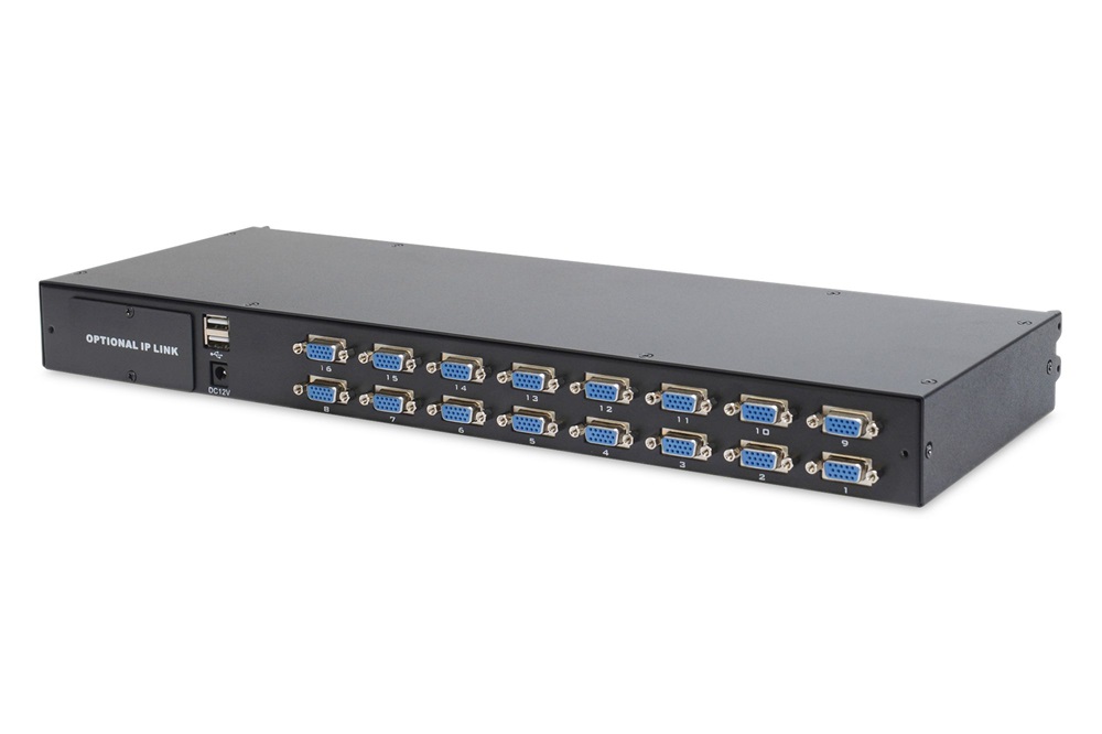 DIGITUS DS-72210-3UK 1U 17" 16xVGA LCD KVM konzol Angol billentyűzettel