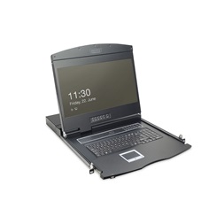 DIGITUS DS-72211-4UK 1U 19" 8xCat.5 LCD KVM konzol Angol billentyűzettel