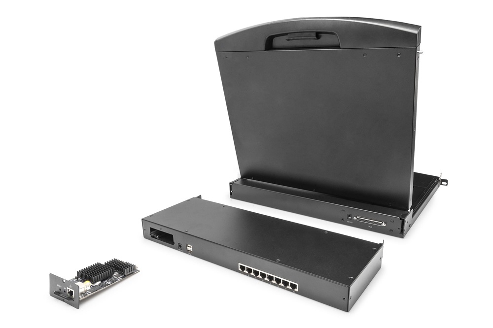 DIGITUS DS-72216 8 portos PS/2 USB Cat.5 VGA KVM switch
