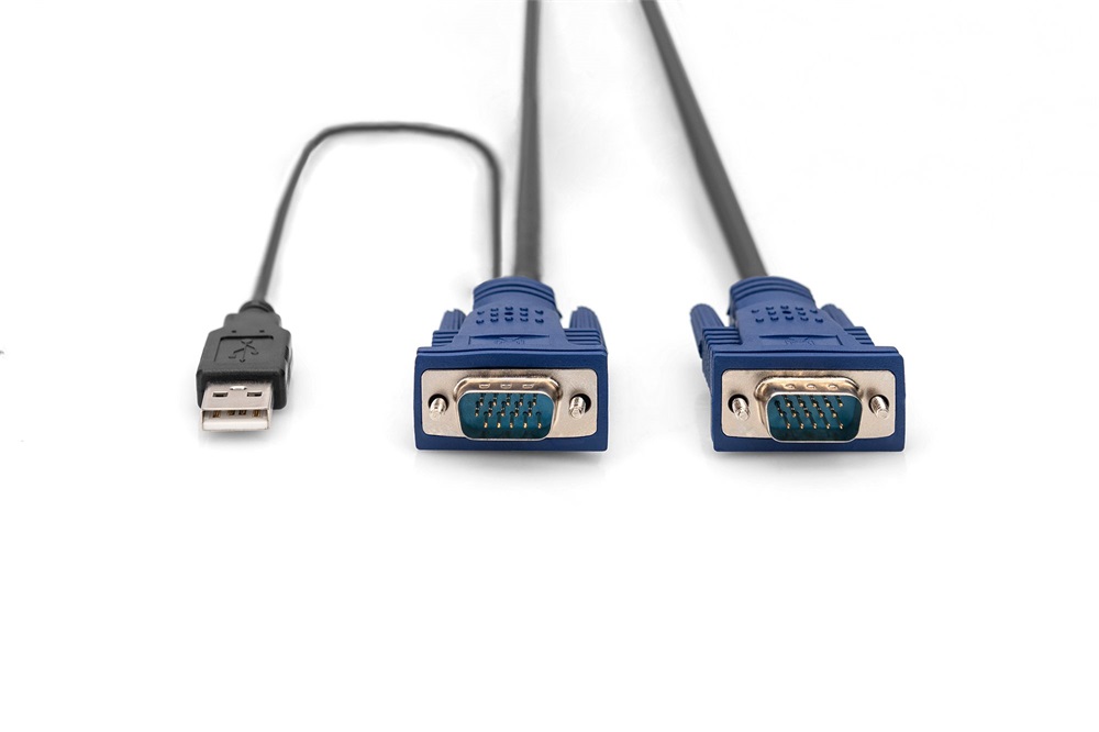 DIGITUS D-Sub15 2x VGA 1x USB 2 x MiniDIN6/M KVM kábel 1,8m