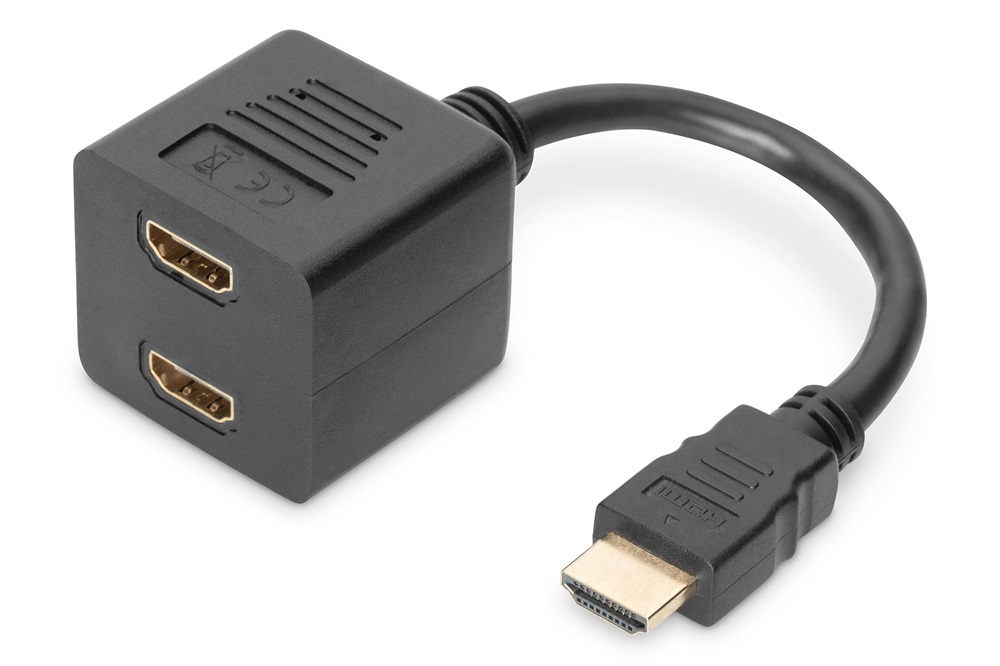 DIGITUS Full HD 3D 24Hz aranyozott HDMI Y-elosztó kábel 0,2m