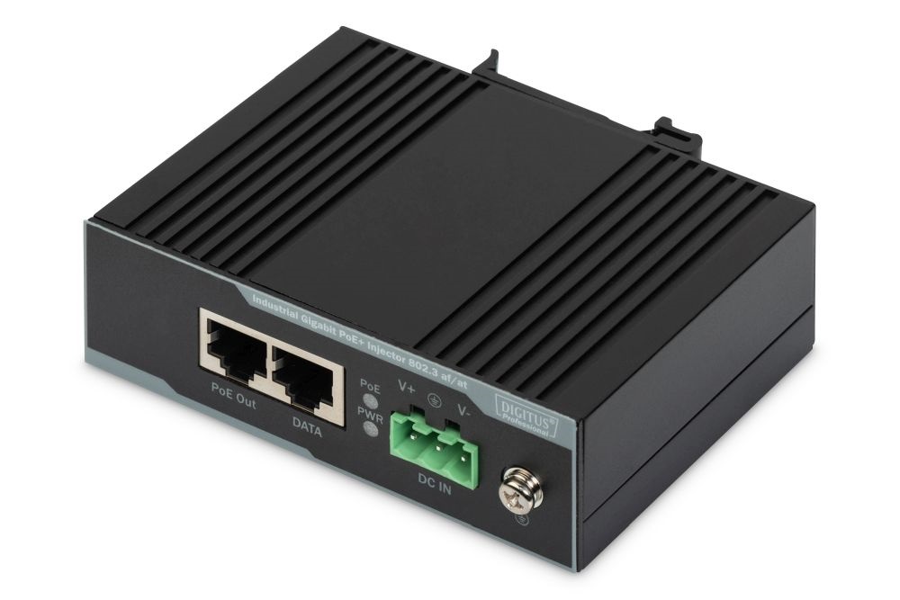DIGITUS Gigabit PoE+ 802.3 af/at 60W DIN sínre szerelhető ipari tápfeladó