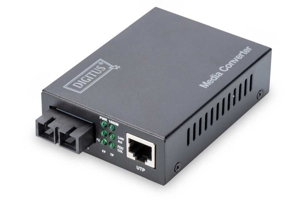DIGITUS Gigabit SM 20km (RJ45-SC) média konverter