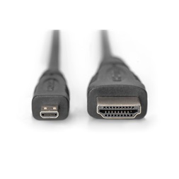 DIGITUS High Speed UHD 4K 3D 30Hz aranyozott Ethernet HDMI 1.4 - type D Micro usb kábel 1m