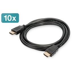 DIGITUS High Speed UHD 4K 3D 60Hz 2.0 aranyozott Ethernet HDMI kábel 2m 10db/csomag