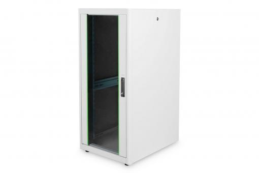 DIGITUS Rack Dynamic Basic 19" 26U 1330x600x800mm üvegajtós szürke álló rack szekrény