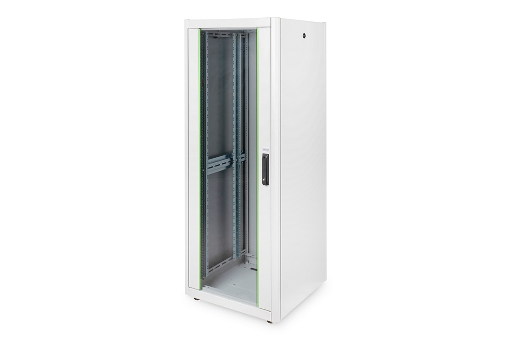 DIGITUS Rack Dynamic Basic 19" 32U 1590x600x600mm üvegajtós szürke álló rack szekrény