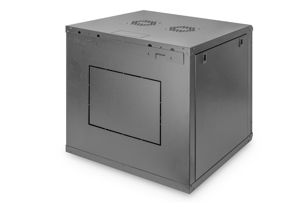 DIGITUS Dynamic Basic 19" 9U 474x600x600mm üvegajtós fekete fali rack szekrény