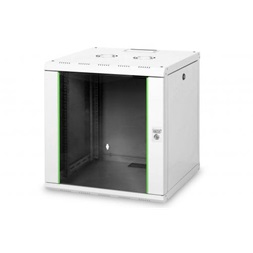 DIGITUS Rack Unique 19" 12U 643x600x600mm üvegajtós szürke fali rack szekrény