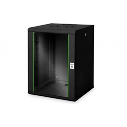 DIGITUS Rack Unique 19" 16U 820x600x600mm üvegajtós fekete fali rack szekrény