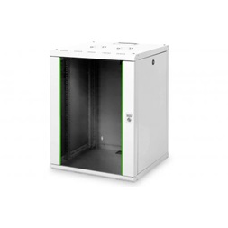 DIGITUS Rack Unique 19" 16U 820x600x600mm üvegajtós szürke fali rack szekrény