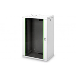 DIGITUS Rack Unique 19" 20U 998x600x450mm üvegajtós szürke fali rack szekrény