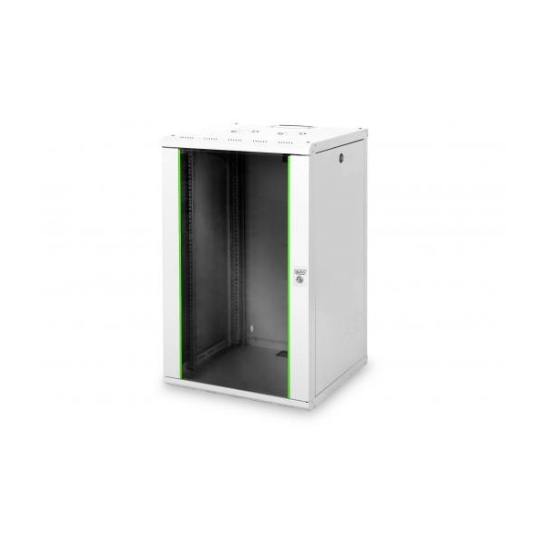 DIGITUS Rack Unique 19" 20U 998x600x600mm üvegajtós szürke fali rack szekrény