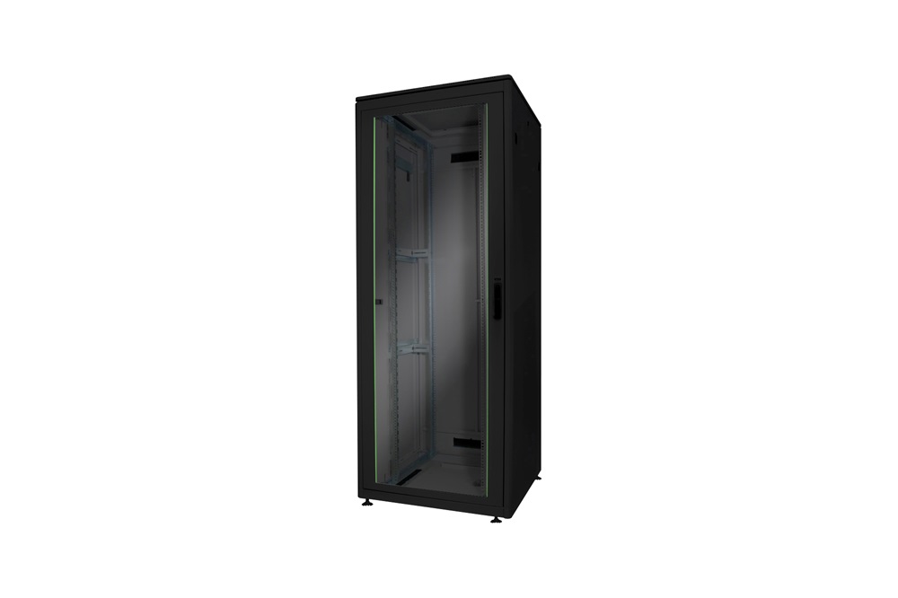 DIGITUS Rack Unique 19" 32U 1609x800x800mm üvegajtós fekete álló rack szekrény
