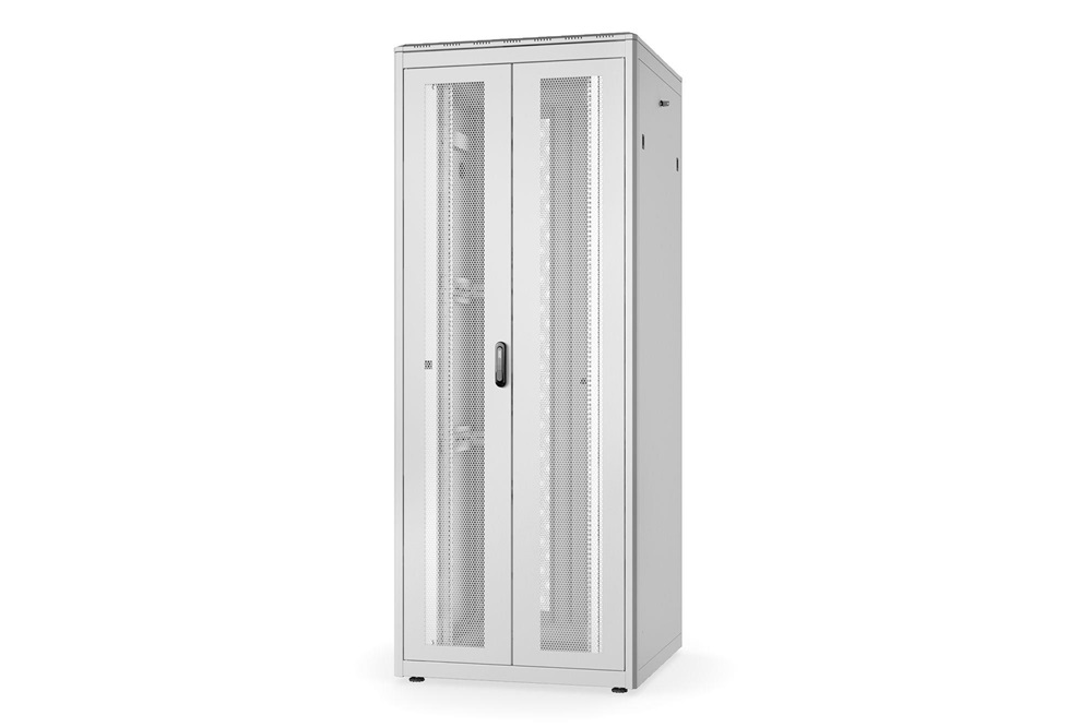 DIGITUS Rack Unique 19" 42U 2053x800x800mm dupla első és hátsó perforált ajtós szürke álló rack szekrény