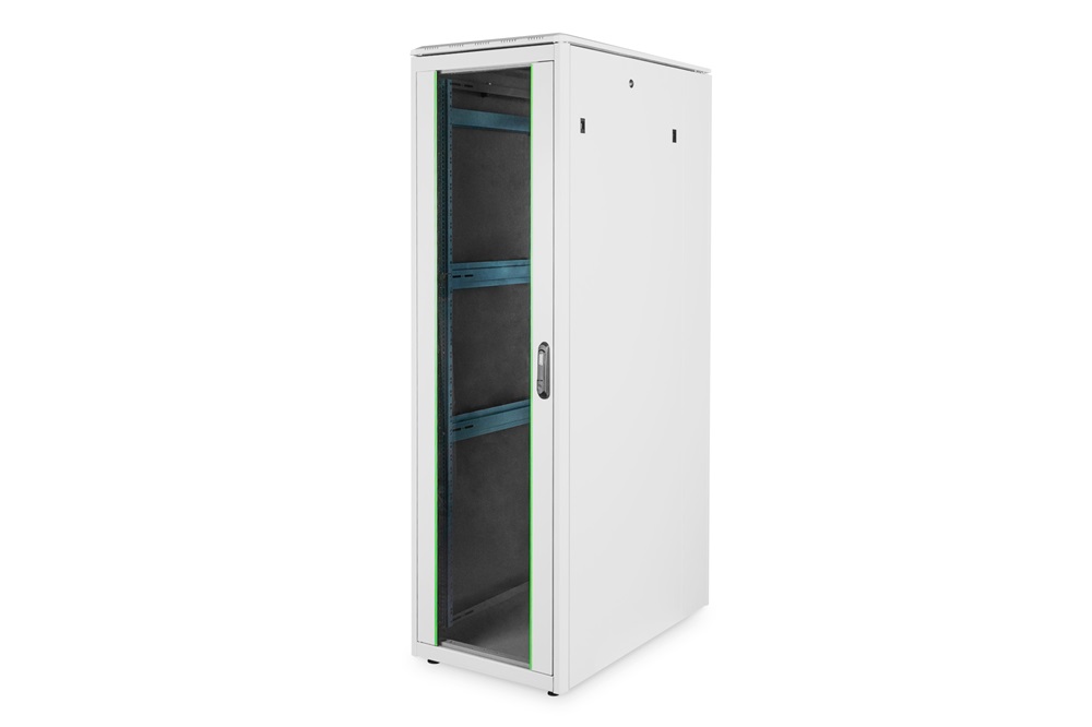 DIGITUS Rack Unique 19" 42U 2053x600x1000mm üvegajtós szürke álló rack szekrény