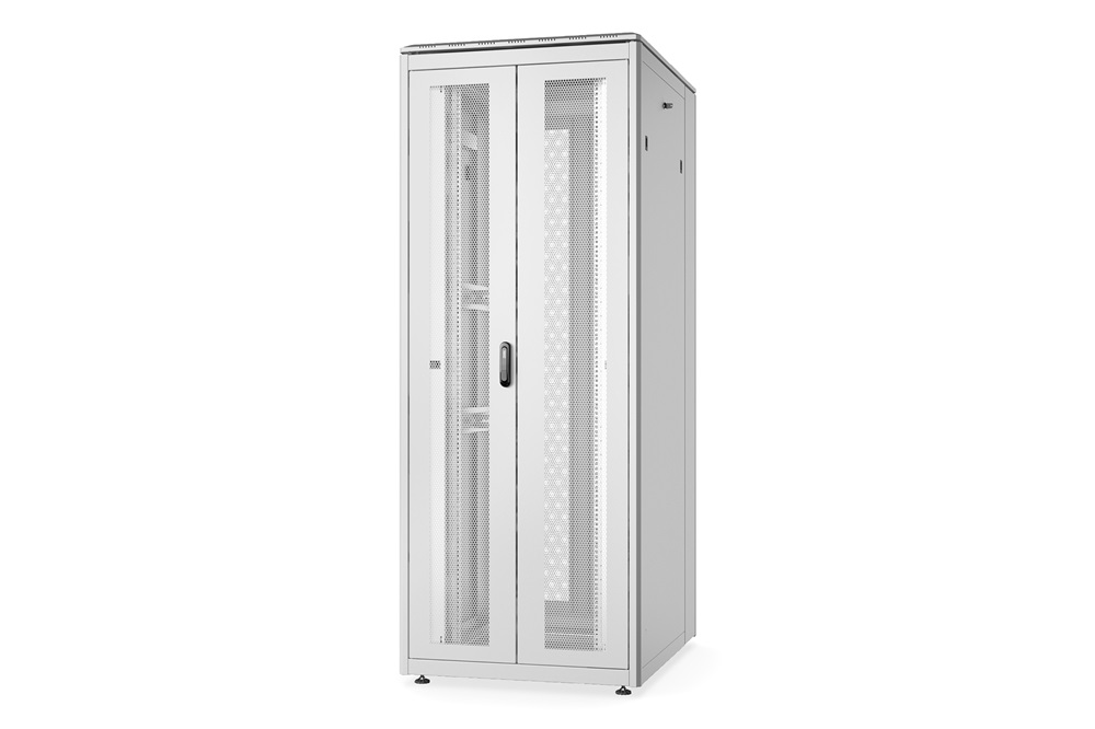 DIGITUS Rack Unique 19" 42U 2053x800x1000mm dupla első és hátsó perforált ajtós szürke álló rack szekrény