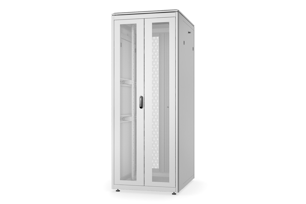 DIGITUS Rack Unique 19" 42U 2053x800x1000mm dupla első és hátsó perforált ajtós szürke álló rack szekrény