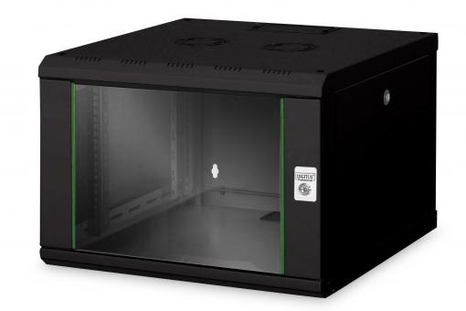 DIGITUS Rack Unique 19" 7U 420x600x600mm üvegajtós fekete fali rack szekrény