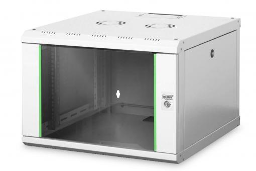 DIGITUS Rack Unique 19" 7U 420x600x600mm üvegajtós szürke fali rack szekrény