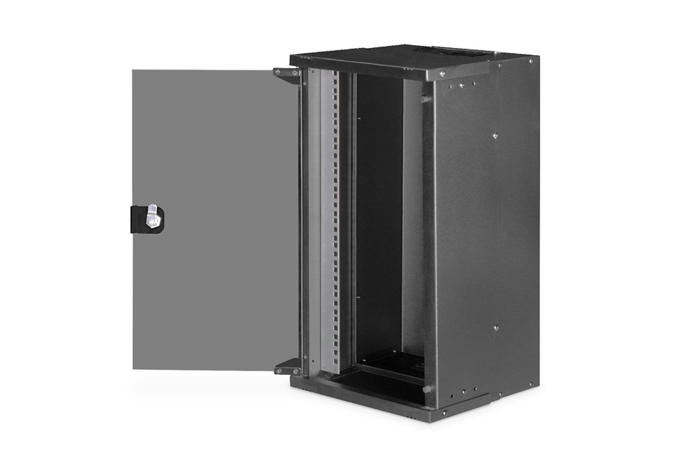 DIGITUS SOHO PRO 10" 12U 595x315x300mm üvegajtós fekete fali rack szekrény