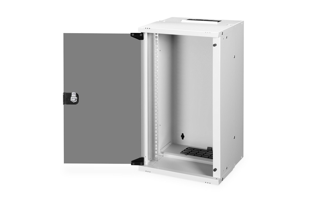 DIGITUS SOHO PRO 10" 12U 595x315x300mm üvegajtós szürke fali rack szekrény