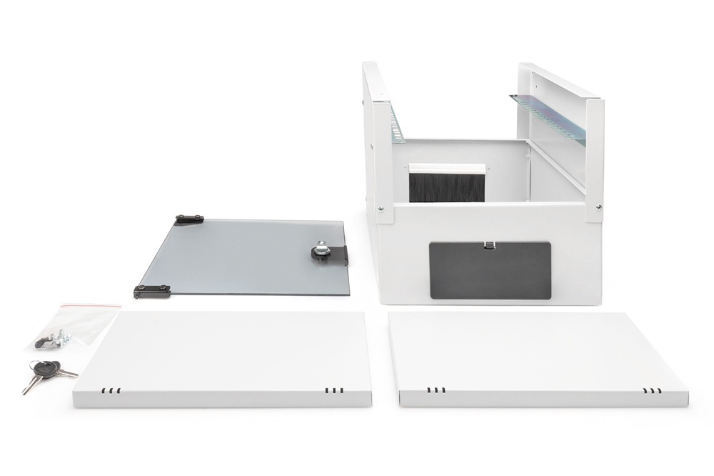 DIGITUS SOHO PRO 10" 12U 595x315x300mm üvegajtós szürke fali rack szekrény