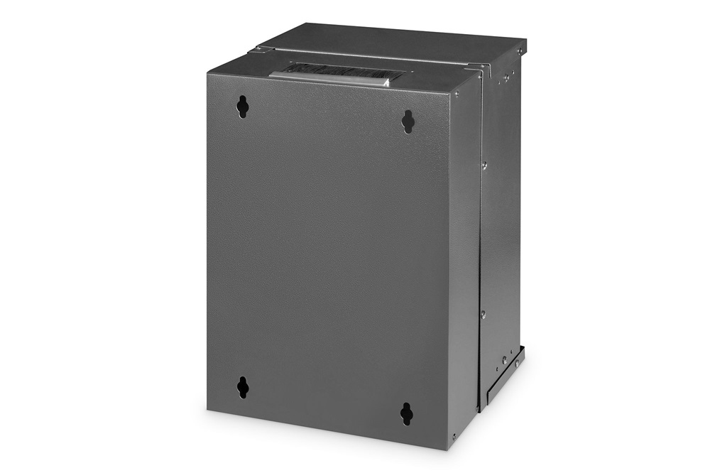 DIGITUS SOHO PRO 10" 9U 254x315x300mm üvegajtós fekete fali rack szekrény