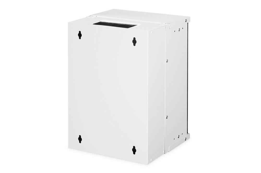 DIGITUS SOHO PRO 10" 9U 254x315x300mm üvegajtós szürke fali rack szekrény