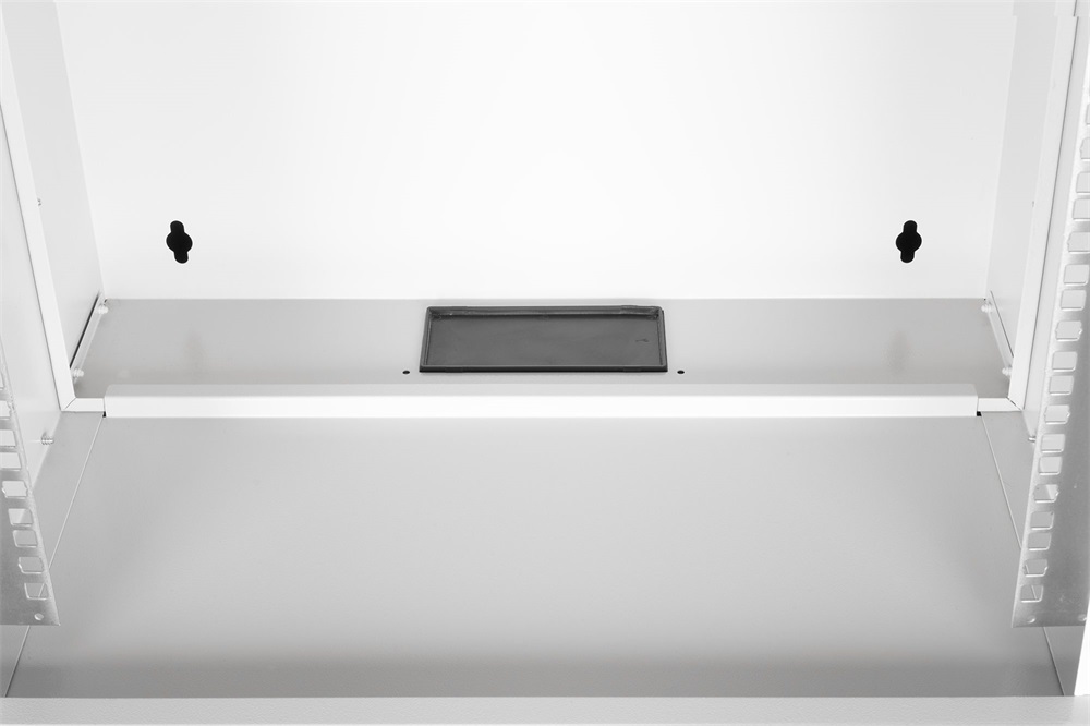 DIGITUS SOHO PRO 19" 12U 595x540x400mm üvegajtós szürke fali rack szekrény