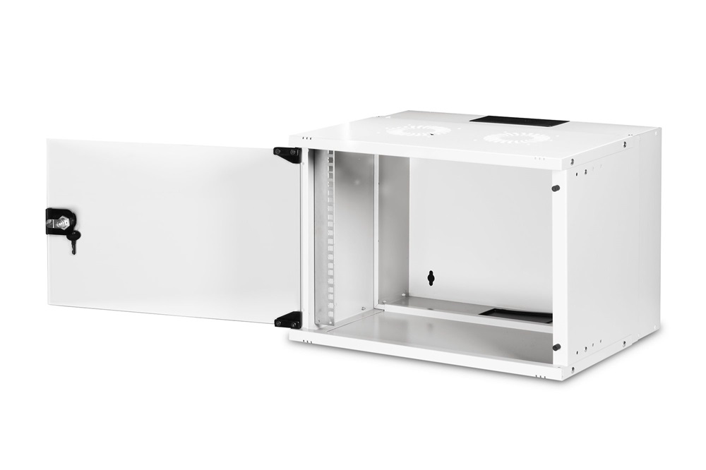 DIGITUS SOHO PRO 19" 7U 370x540x400mm üvegajtós szürke fali rack szekrény