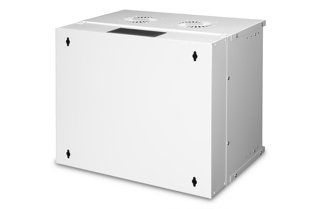 DIGITUS SOHO PRO 19" 9U 460x540x400mm üvegajtós szürke fali rack szekrény