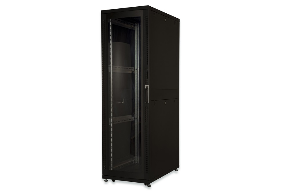 DIGITUS Server Rack Unique 19" 42U 2050x800x1000mm perforált ajtós fekete álló szerver rack szekrény