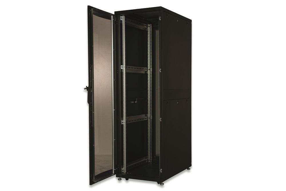 DIGITUS Server Rack Unique 19" 42U 2050x800x1000mm perforált ajtós fekete álló szerver rack szekrény
