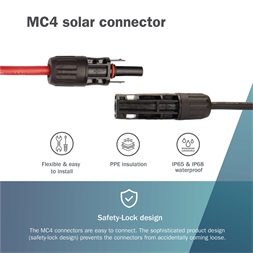 DIGITUS Solar 6mm 1500V DC XLPO napelemes kültéri kábelhosszabbító MC4 csatlakozóval 10m