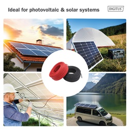 DIGITUS Solar 6mm 1500V DC XLPO napelemes kültéri piros telepítőkábel 20m