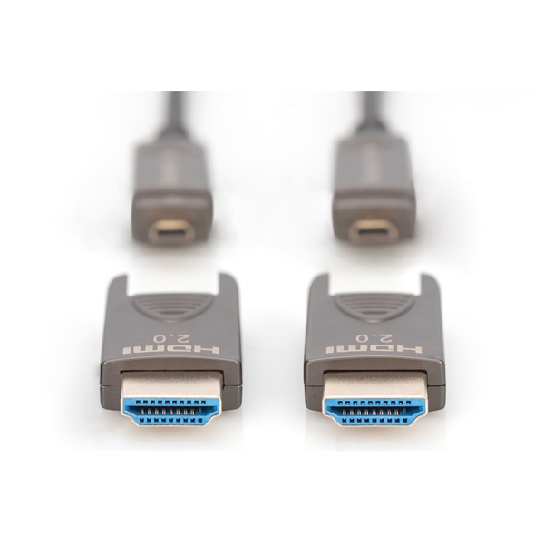 DIGITUS UHD 4K 120Hz aranyozott 2.0b kivehető csatlakozóval AOC optikai HDMI kábel 20m