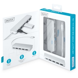 DIGITUS USB Type-C 4 portos USB 3.0 hub + PD