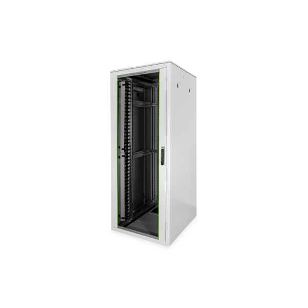 DIGITUS Varioflex-N 19" 42U 2022x800x1000mm üveg első ajtó és hátsó acél dupla ajtós szürke álló rack szekrény
