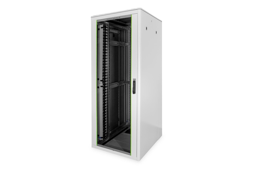 DIGITUS Varioflex-N 19" 42U 2022x800x1000mm üveg első ajtó és hátsó acél dupla ajtós szürke álló rack szekrény